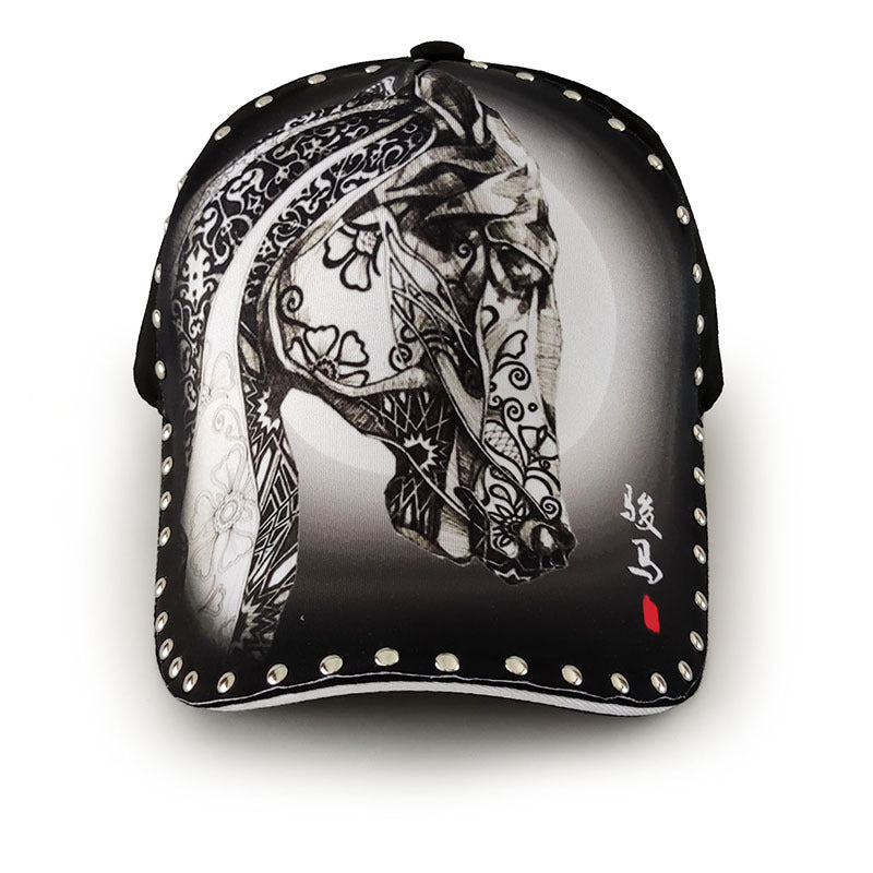 Gorras de algodón con estampado animal de ala ancha y techo rígido al por mayor