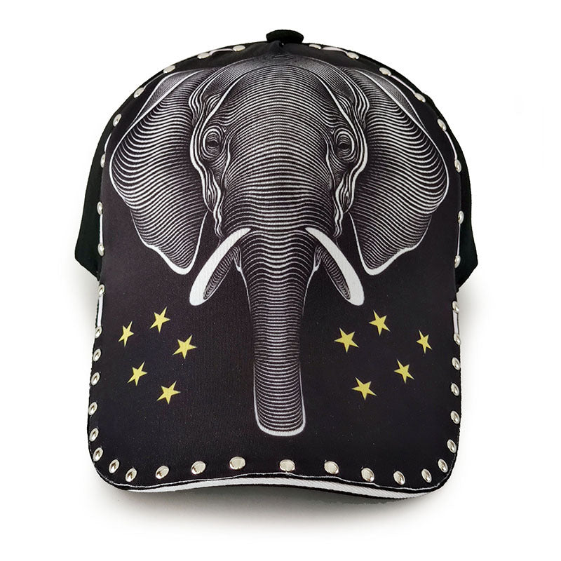 Gorras de algodón con estampado animal de ala ancha y techo rígido al por mayor