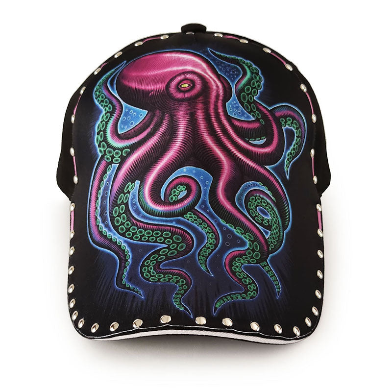 Gorras de algodón con estampado animal de ala ancha y techo rígido al por mayor