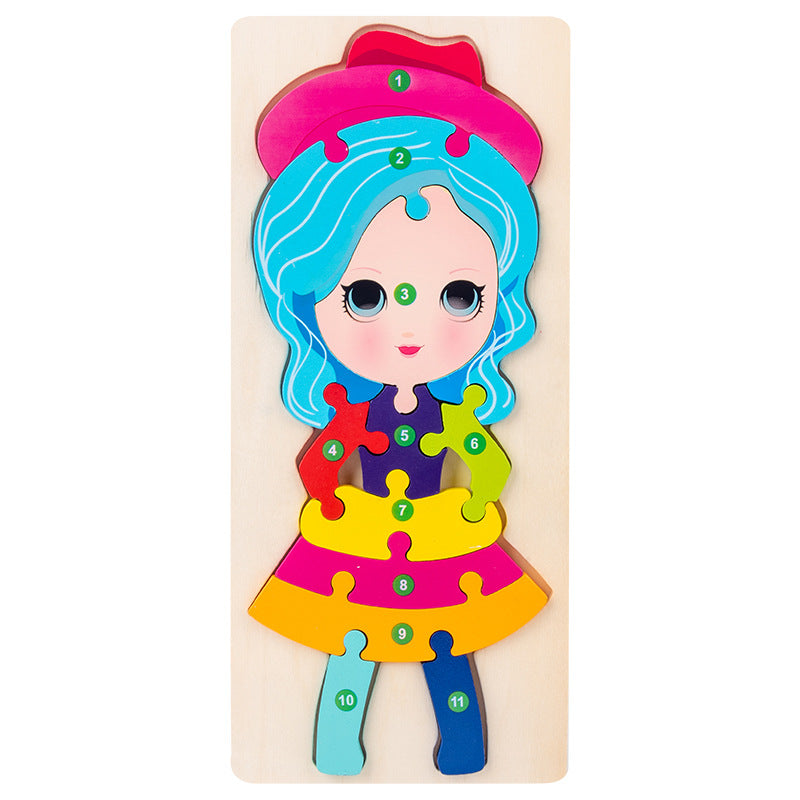 Juguete de madera de rompecabezas de animales de gran tamaño al por mayor