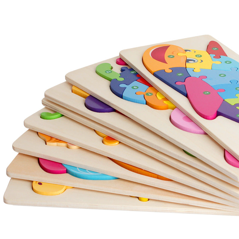 Juguete de madera de rompecabezas de animales de gran tamaño al por mayor