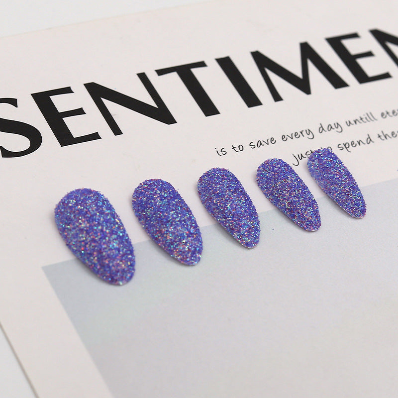 Parche para uñas en polvo de cebolla verde de plástico al por mayor, 24 piezas de polvo brillante