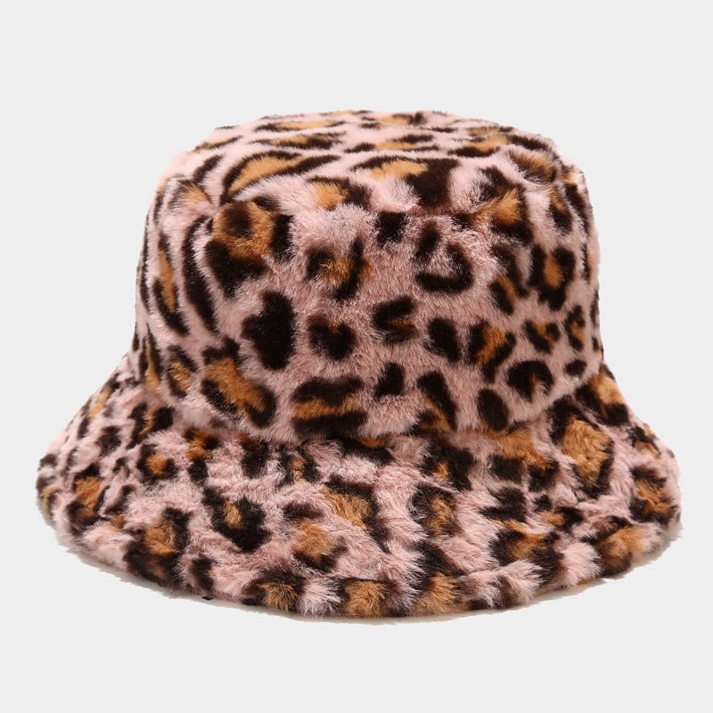 Venta al por mayor algodón poliéster estampado de leopardo más polar grueso a prueba de viento sombrero de pescador