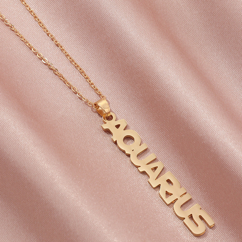 Wholesale English Version Twelve Constellation Necklace Alloy