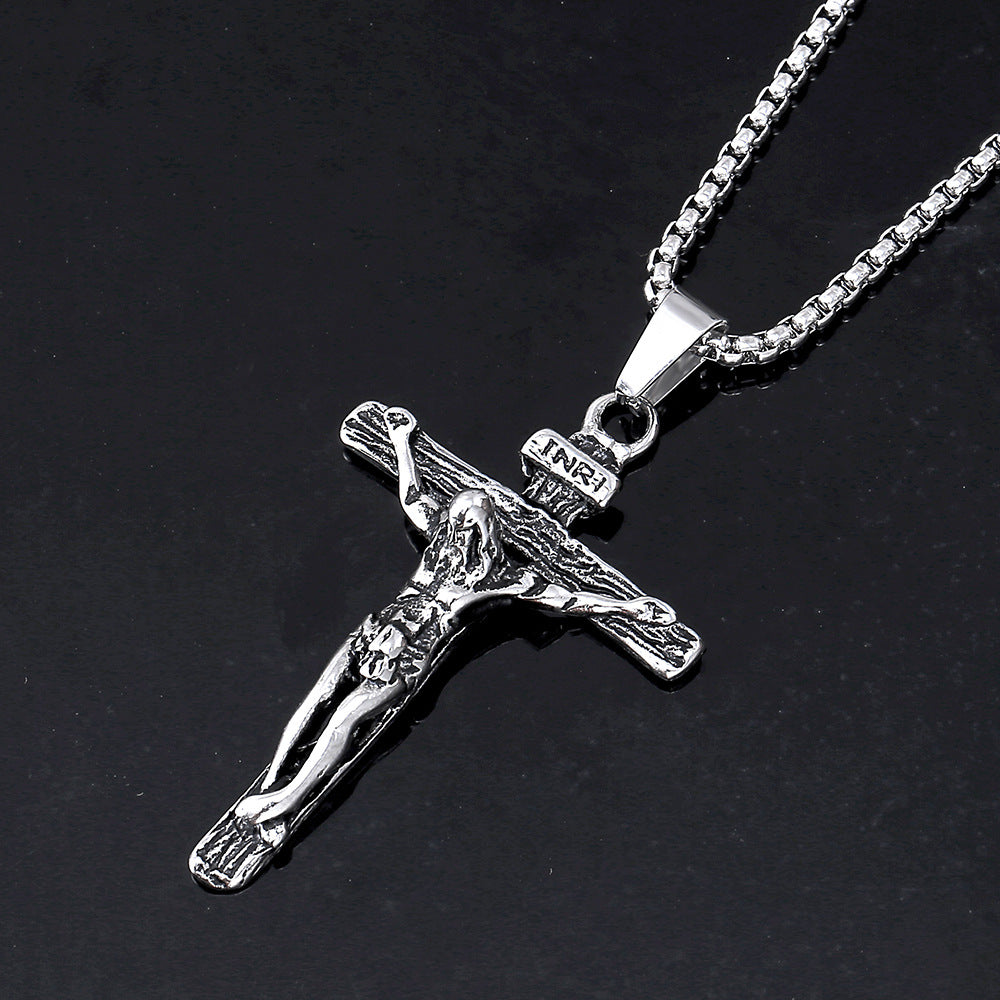 Wholesale Jewelry Titanium Steel Cross Pendant Necklace
