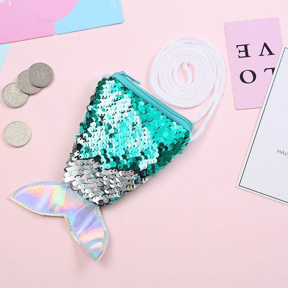 Wholesale Polyester Kids Mermaid Sequin Small Wallet