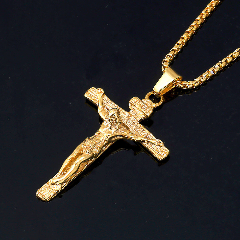 Wholesale Jewelry Titanium Steel Cross Pendant Necklace