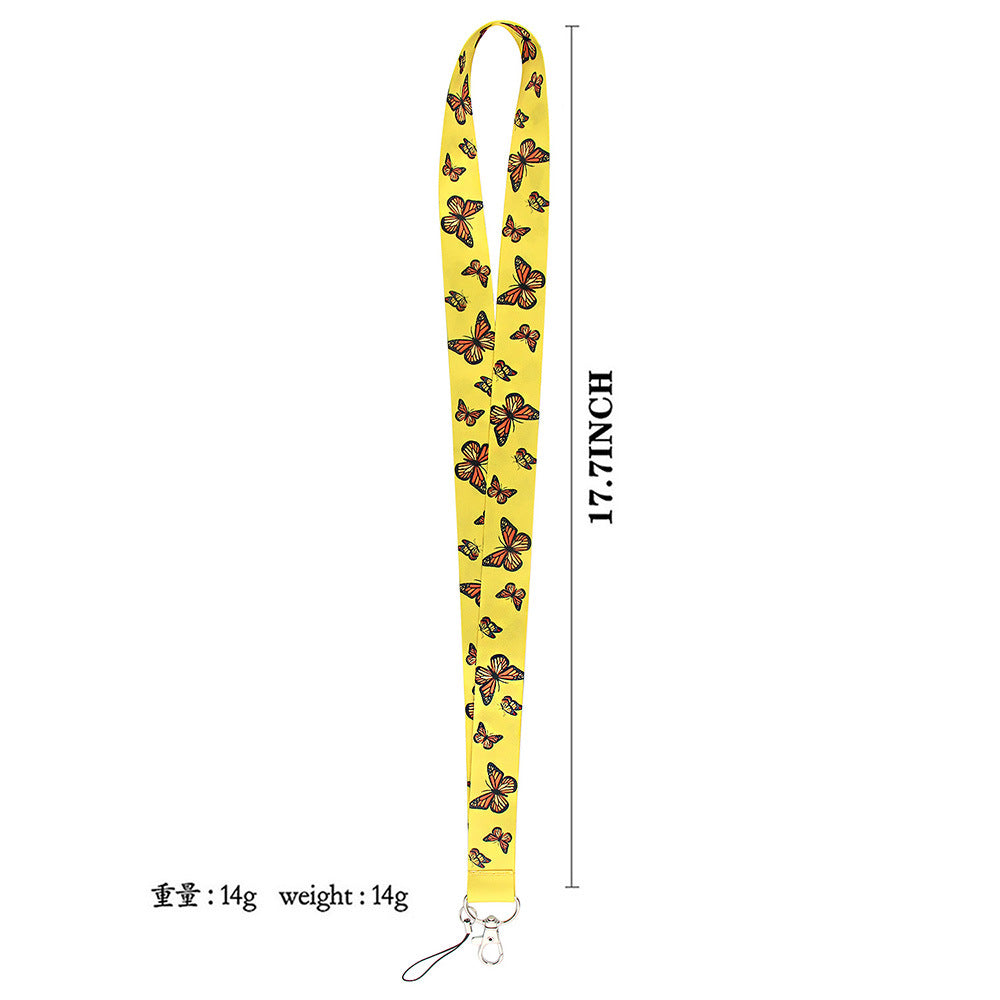 Wholesale 10pcs Polyester Monarch Butterfly Lanyard Keychain