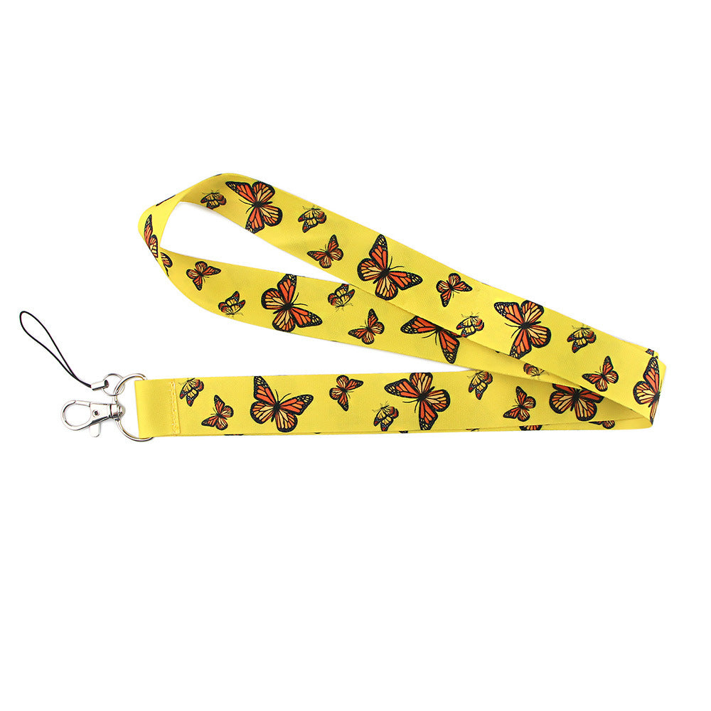 Wholesale 10pcs Polyester Monarch Butterfly Lanyard Keychain