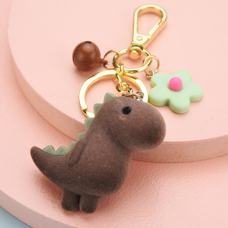 Wholesale Cartoon Dinosaur Flocked 3D Keychains