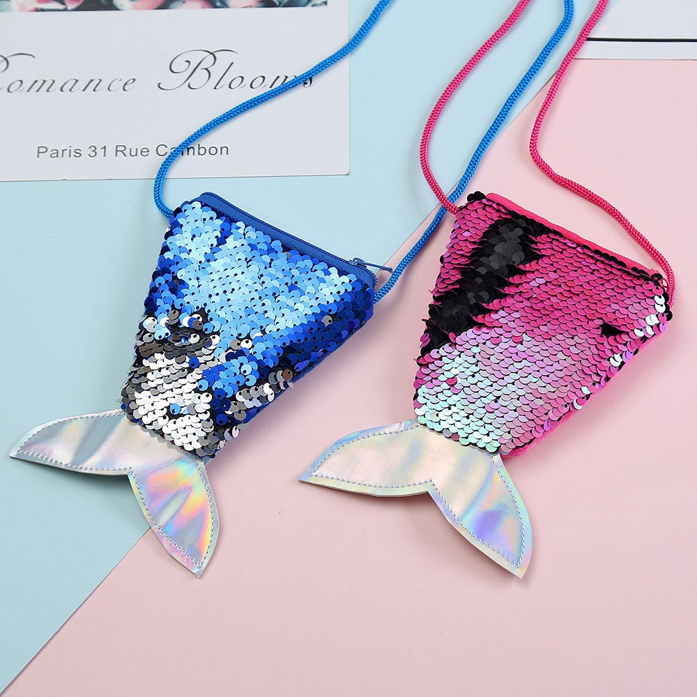 Wholesale Polyester Kids Mermaid Sequin Small Wallet