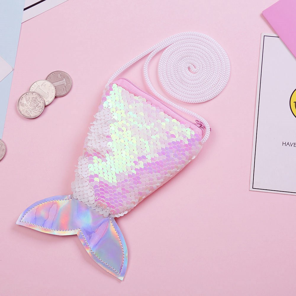 Wholesale Polyester Kids Mermaid Sequin Small Wallet