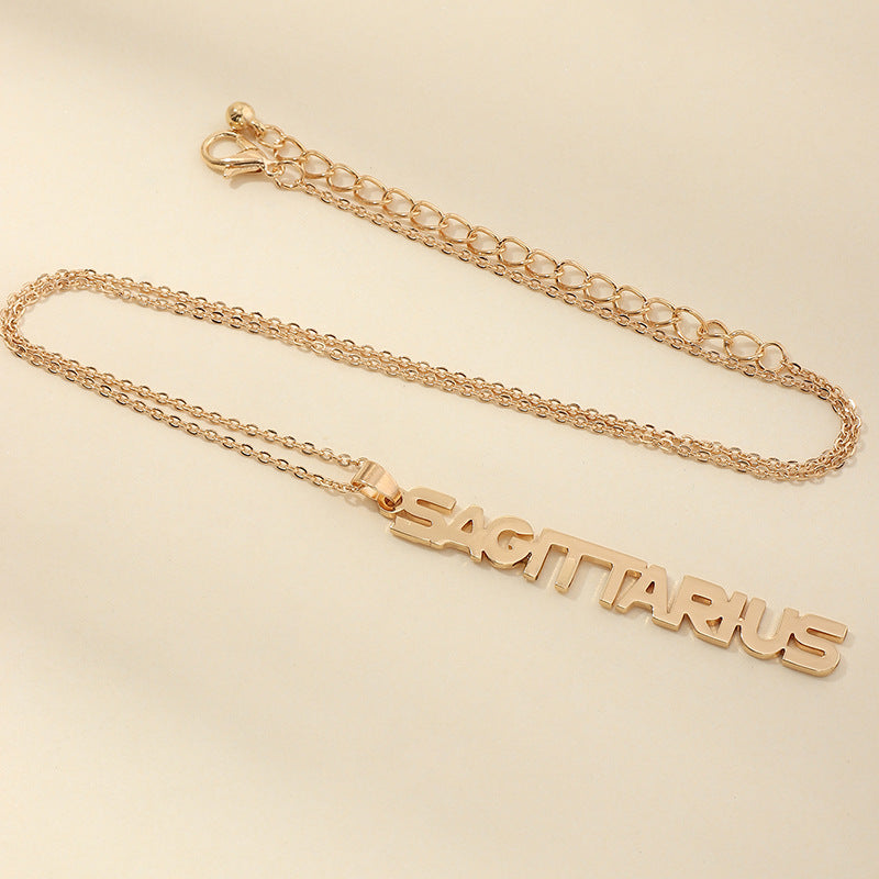 Wholesale English Version Twelve Constellation Necklace Alloy