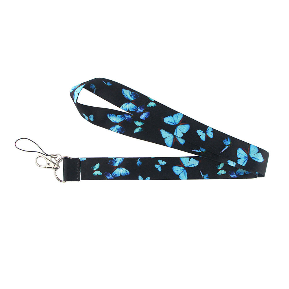 Wholesale 10pcs Polyester Monarch Butterfly Lanyard Keychain