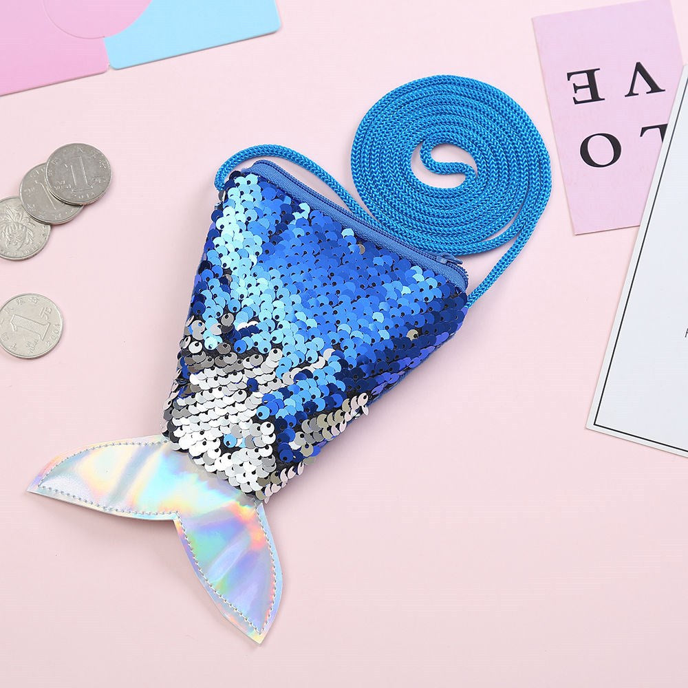 Wholesale Polyester Kids Mermaid Sequin Small Wallet