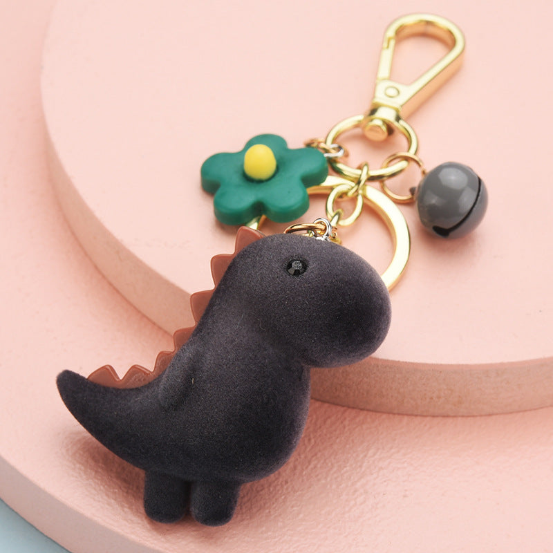 Wholesale Cartoon Dinosaur Flocked 3D Keychains