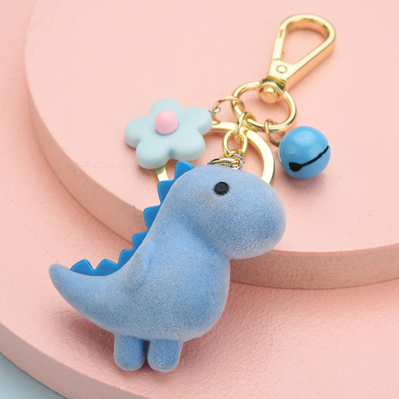 Wholesale Cartoon Dinosaur Flocked 3D Keychains