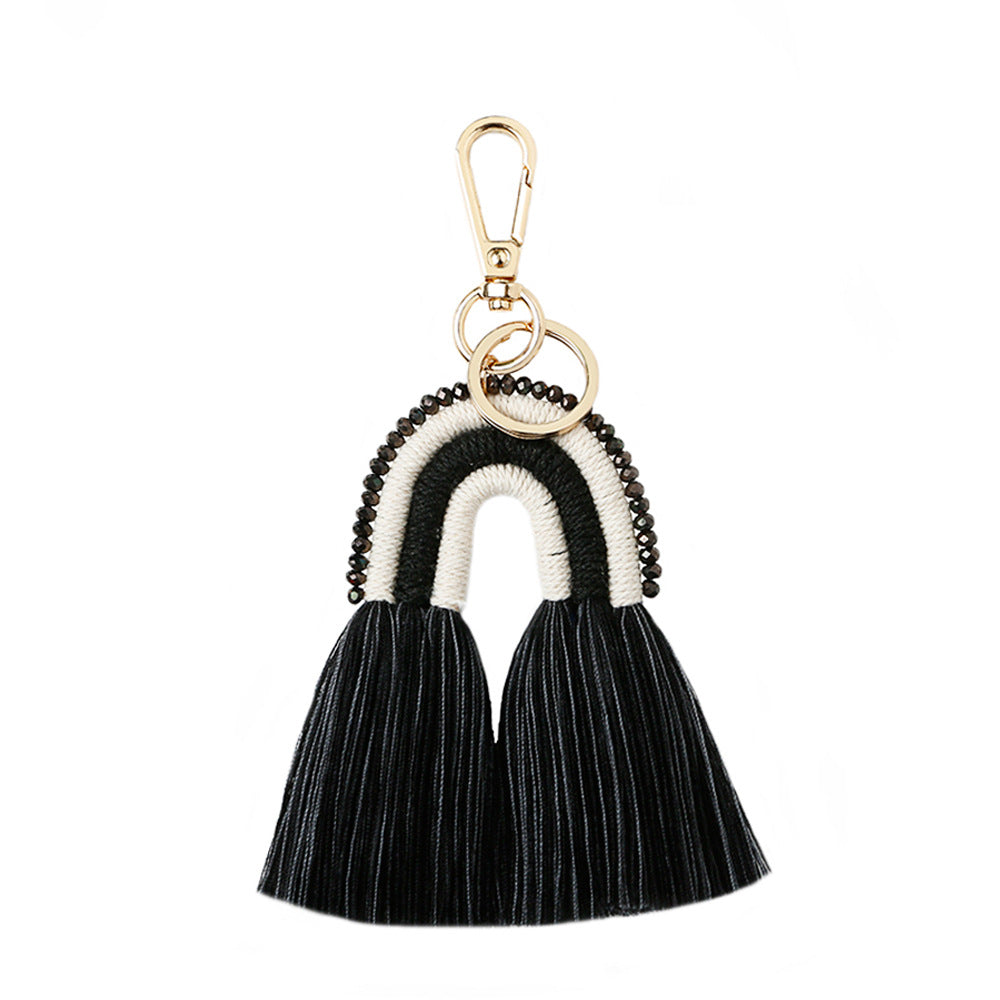 Wholesale Tassel Keychain Rice Bead Rope Weaving Manual Weaving
