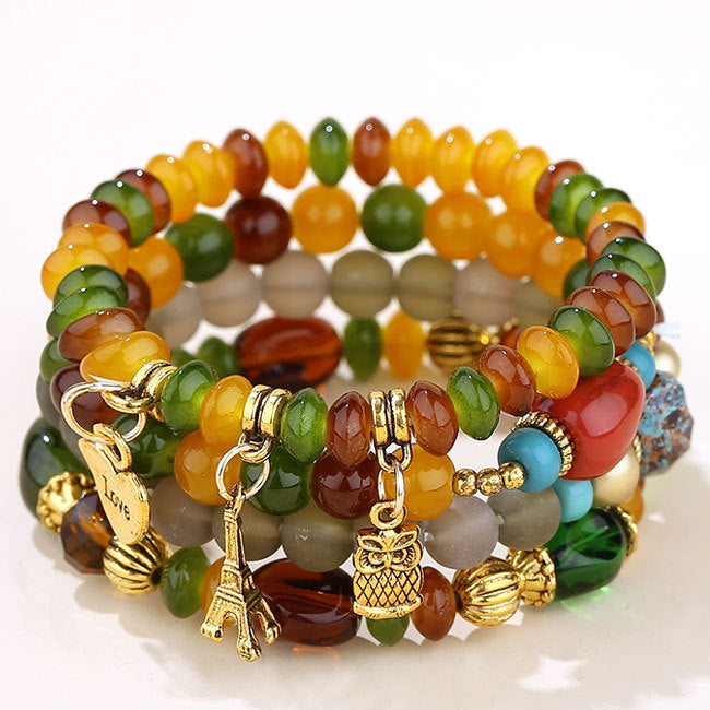 Wholesale Metal Candy Beads Multilayer Bracelet