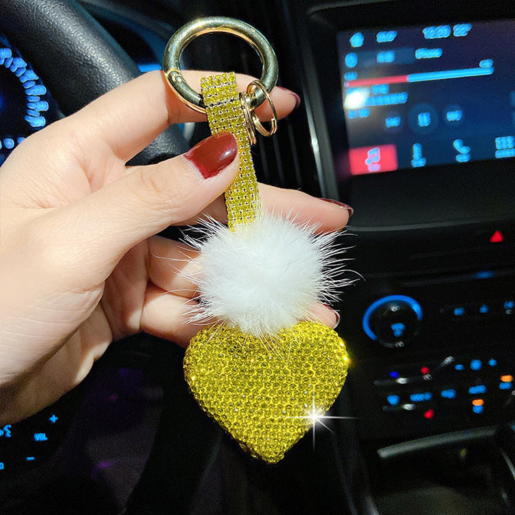 Wholesale Clay Mink Peach Heart Key Chain