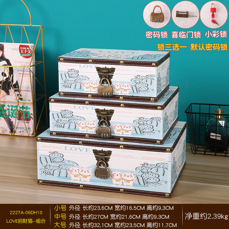 Wholesale European Style Wooden Storage Box with Lock