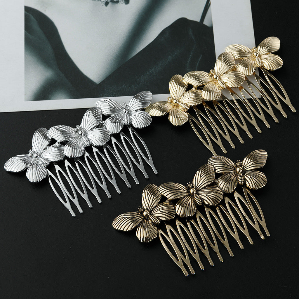 Wholesale Vintage Butterfly Hair Comb Gold Hair Comb