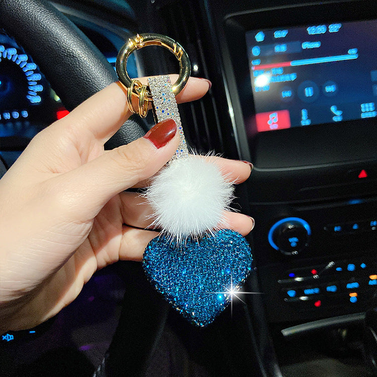 Wholesale Clay Mink Peach Heart Key Chain