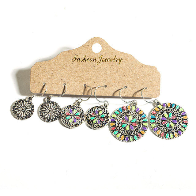 Pendientes De Aleación De Aceite De Goteo Bohemio al por mayor