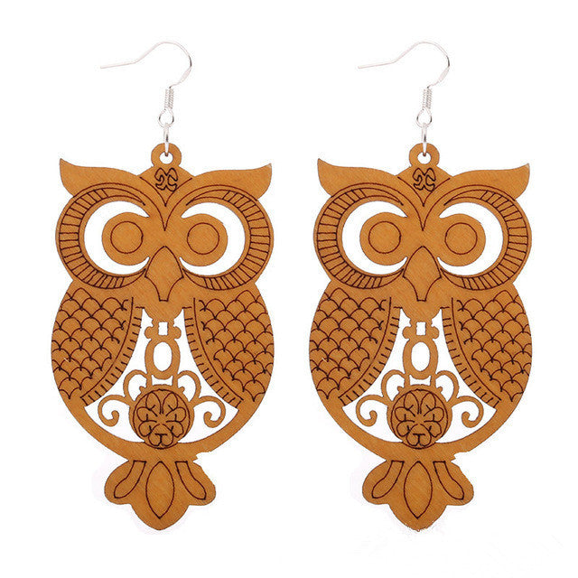 Wholesale Vintage Hollowed Out Wood Earrings