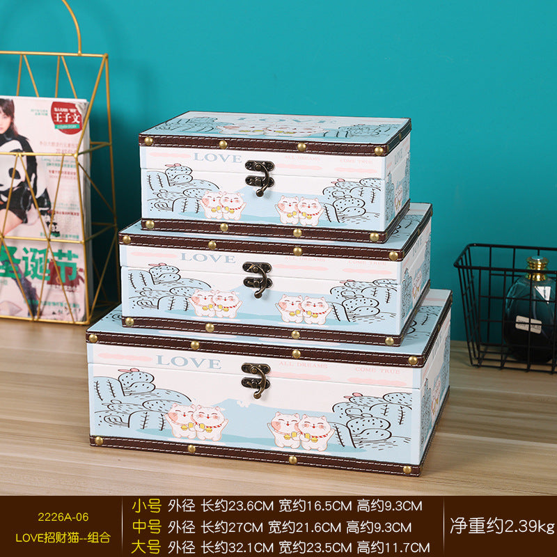 Wholesale European Style Wooden Storage Box with Lock