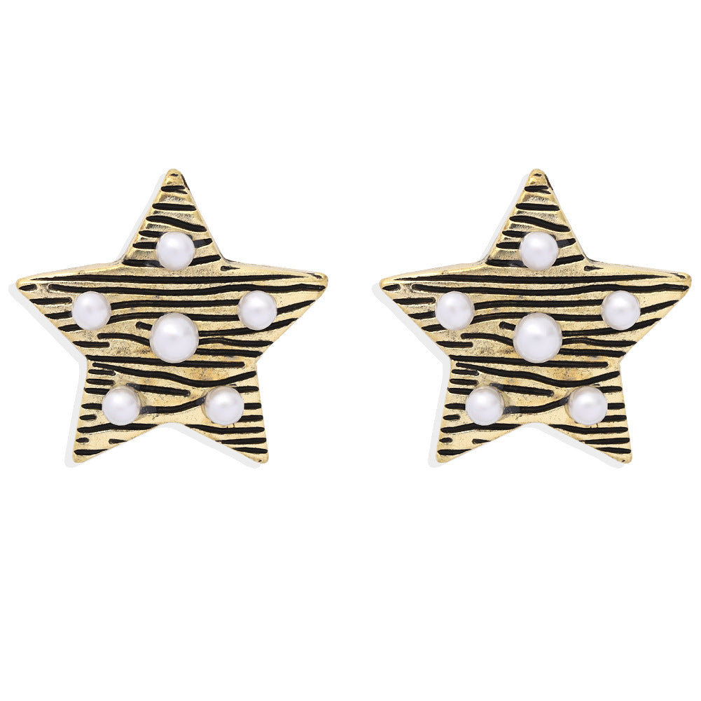 Wholesale Pearl Star Alloy Earrings
