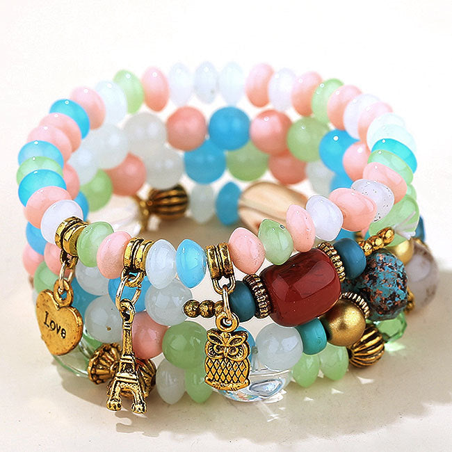 Wholesale Metal Candy Beads Multilayer Bracelet