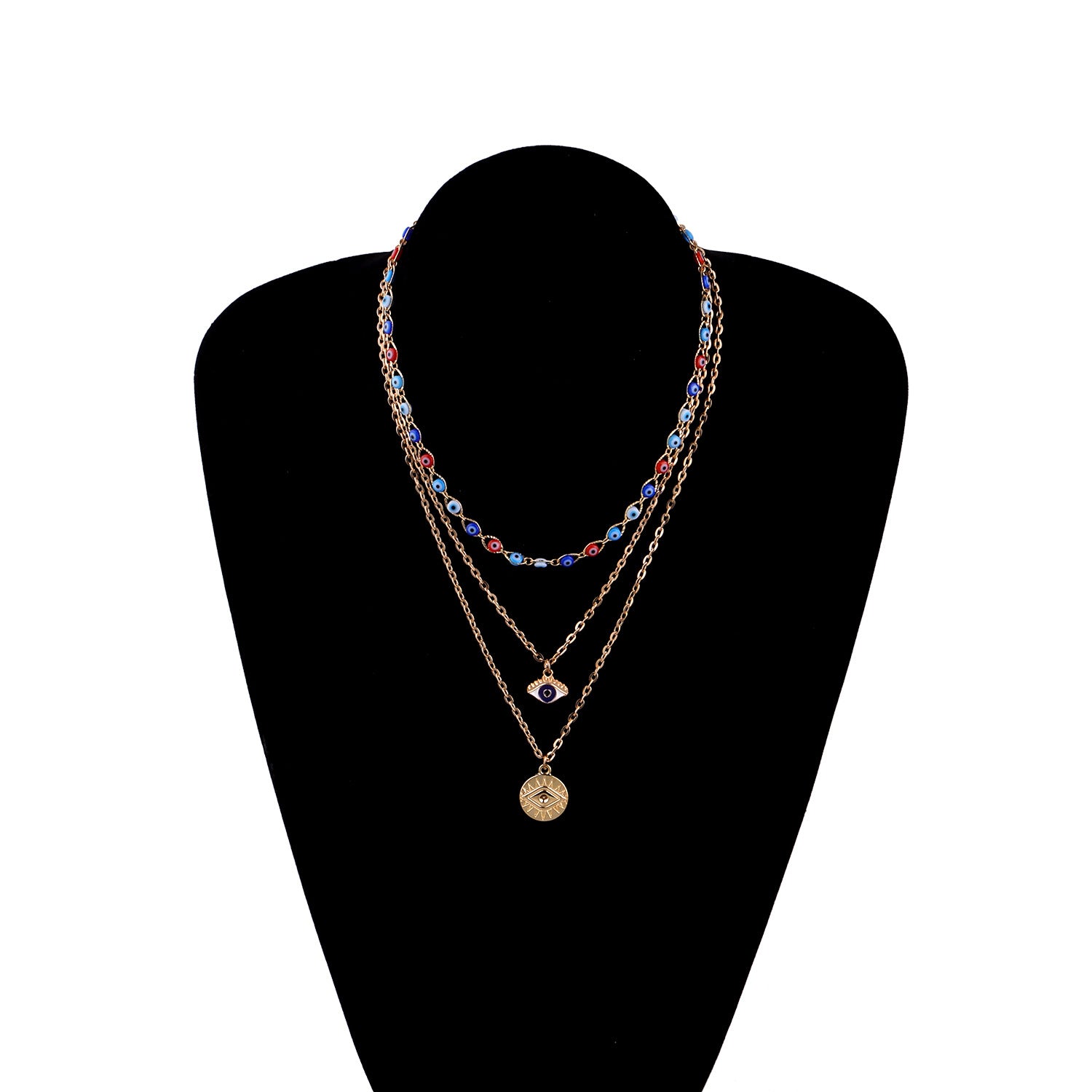Wholesale Multilayer Devil Eye Alloy Necklace