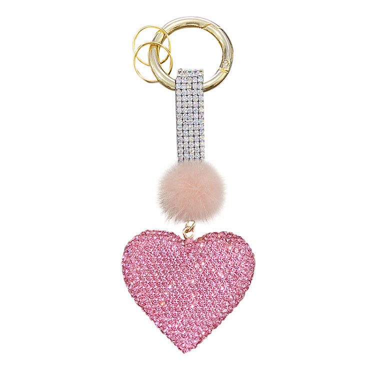 Wholesale Clay Mink Peach Heart Key Chain