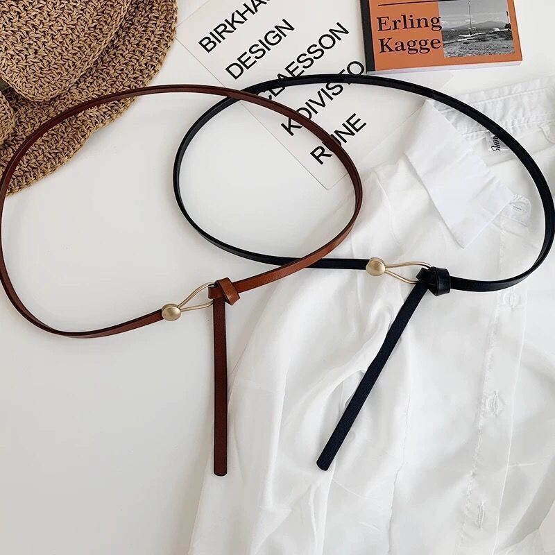 Wholesale Alloy Suit Fine Leather Versatile Knotted Decorative Ladies Belt