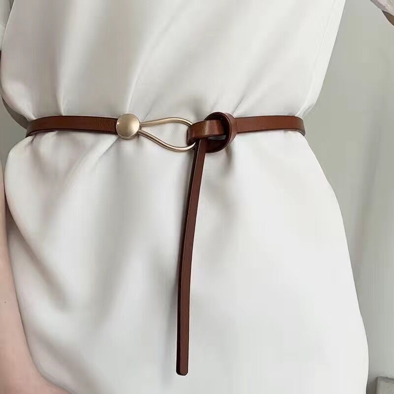 Wholesale Alloy Suit Fine Leather Versatile Knotted Decorative Ladies Belt