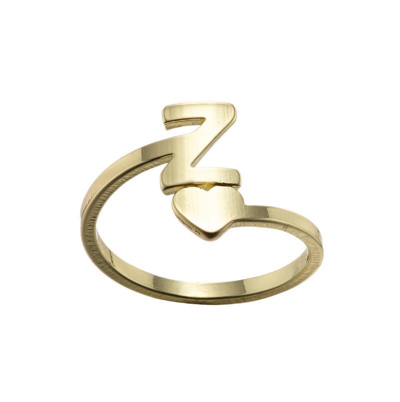 Wholesale Vintage Heart Alphabet Titanium Steel Rings