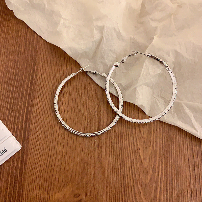 Pendientes de aleación de una hilera de diamantes de plata 925 al por mayor