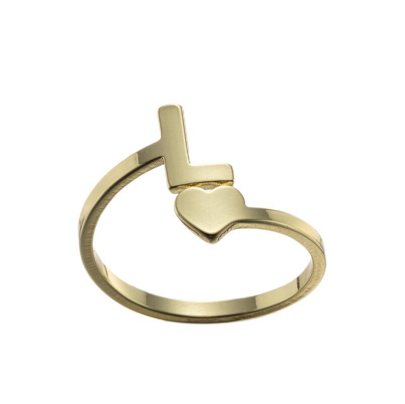 Wholesale Vintage Heart Alphabet Titanium Steel Rings