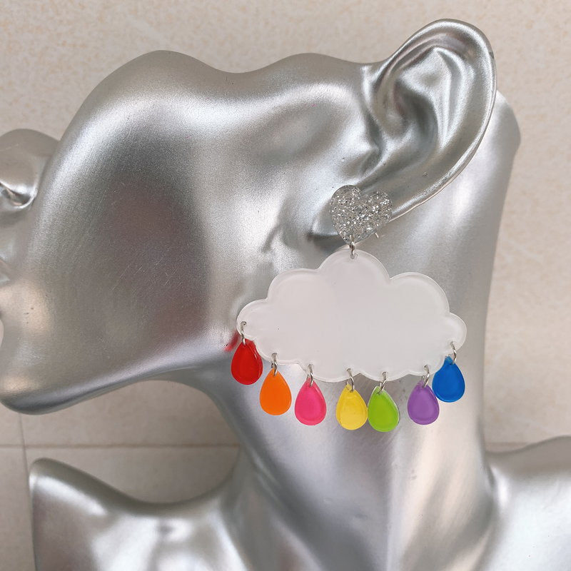 Wholesale Acrylic Earrings Umbrella Cloud Lightning
