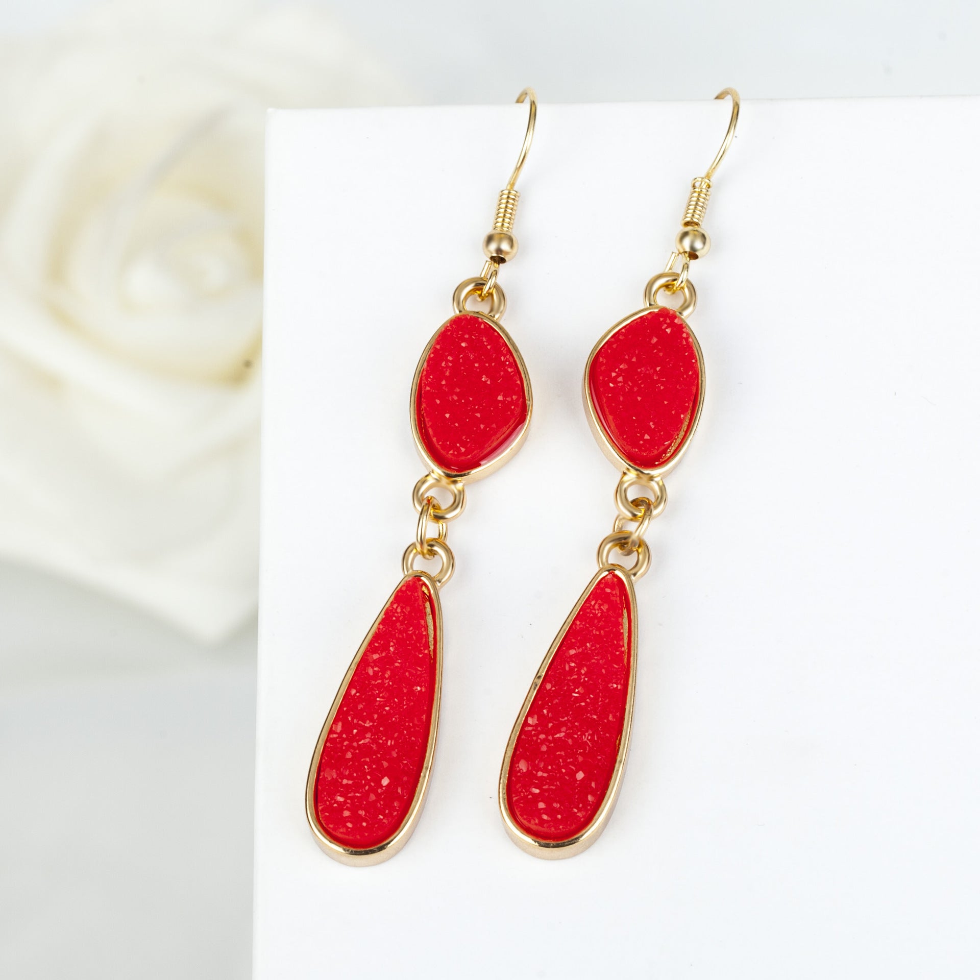 Wholesale Drops Resin Teeth Alloy Earrings