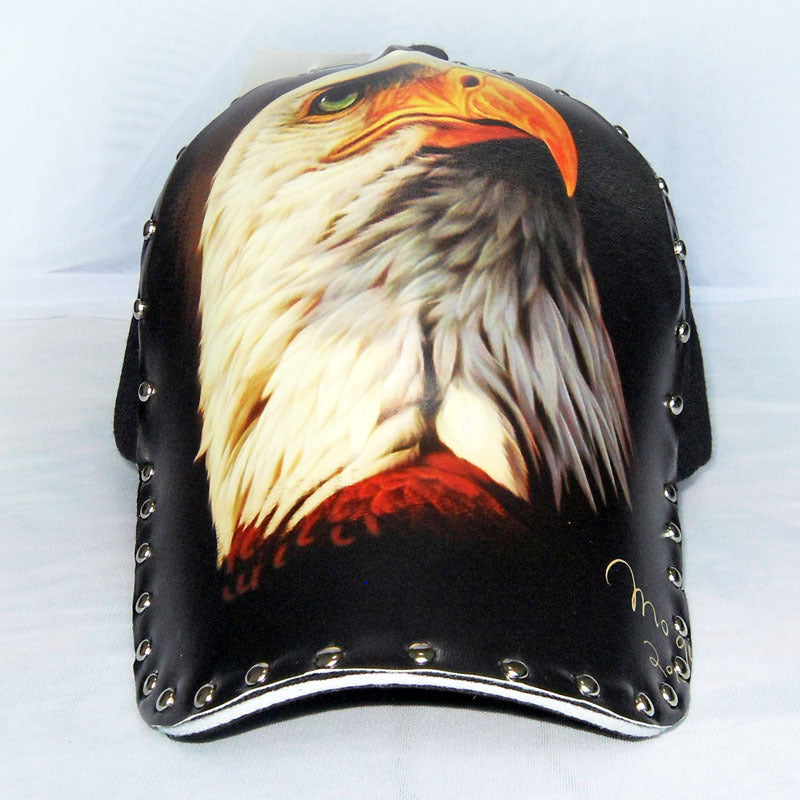 Wholesale Cotton Rivet Eagle 3D Printing Peaked Cap