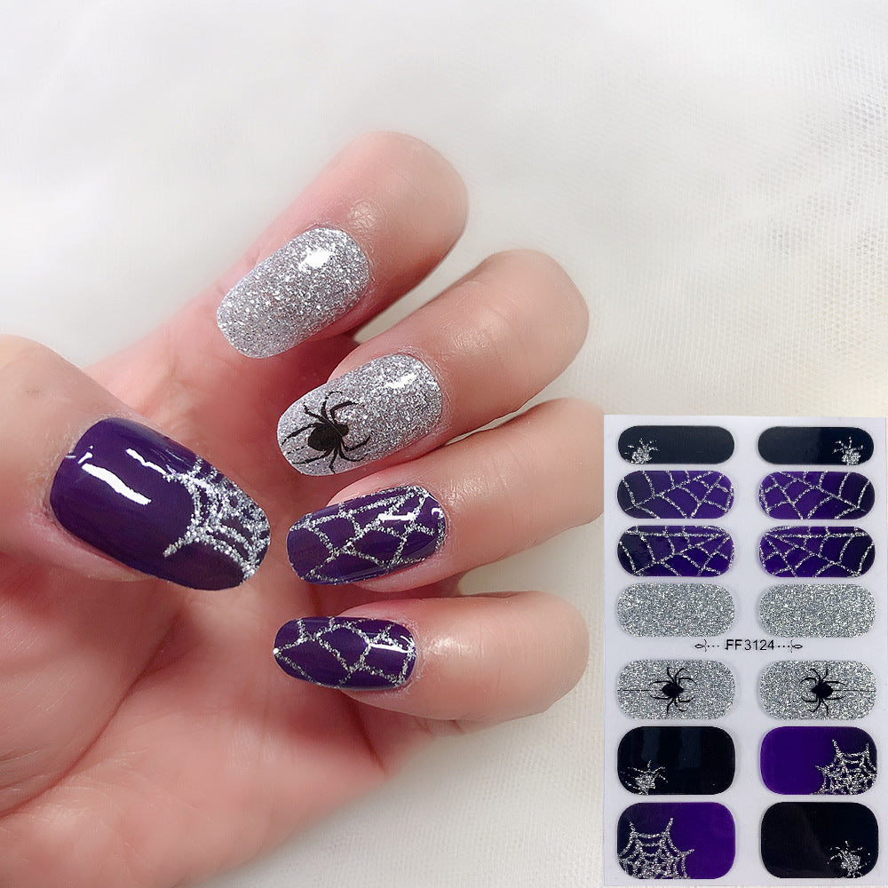 Pegatinas de uñas oscuras de dibujos animados de plástico de Halloween al por mayor