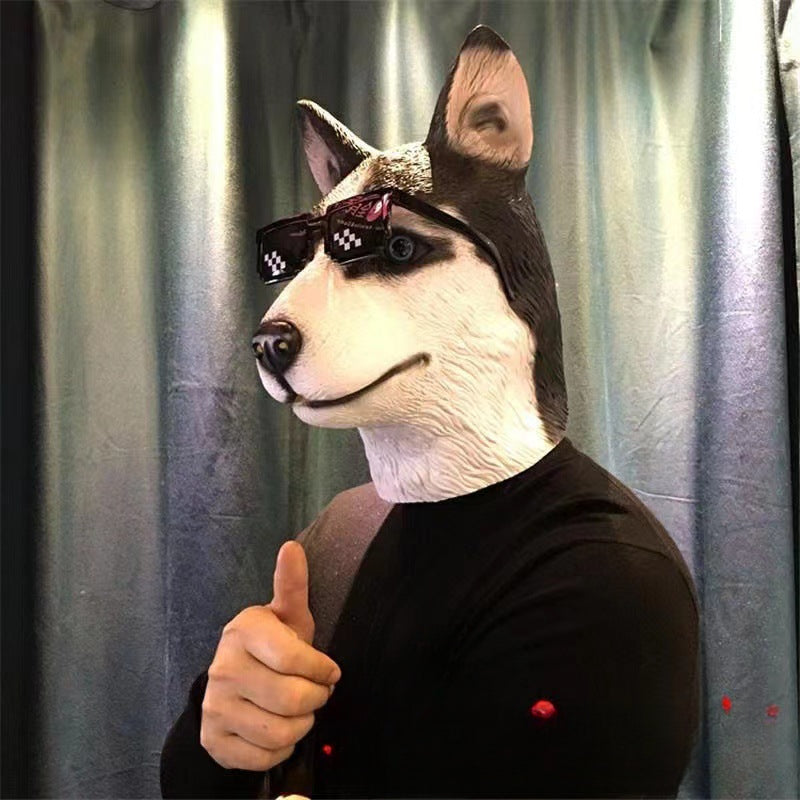 Wholesale 2PCS Animal Horse Head Cover Latex Headwear