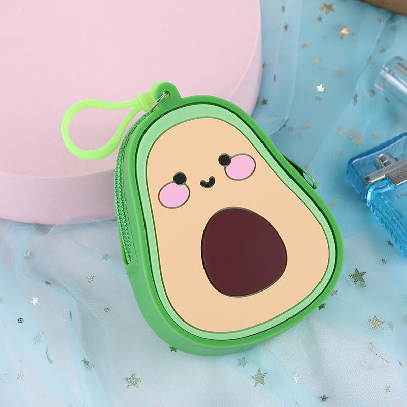 Wholesale Avocado Silicone Coin Purse Keychain