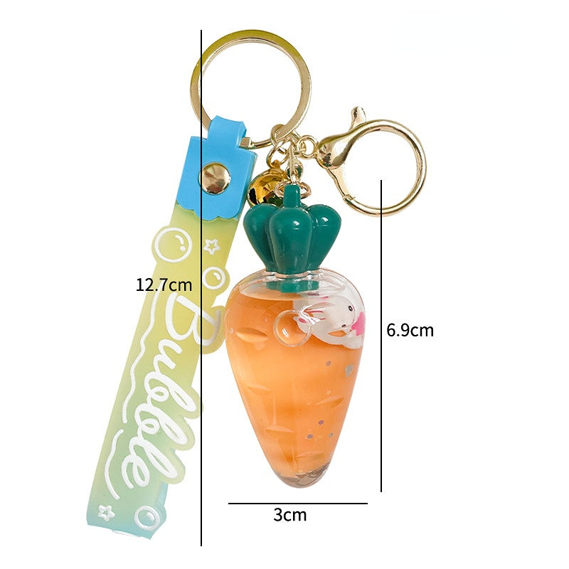 Comercio al por mayor Acrílico Aceitado Conejo Zanahoria Llavero Creativo
