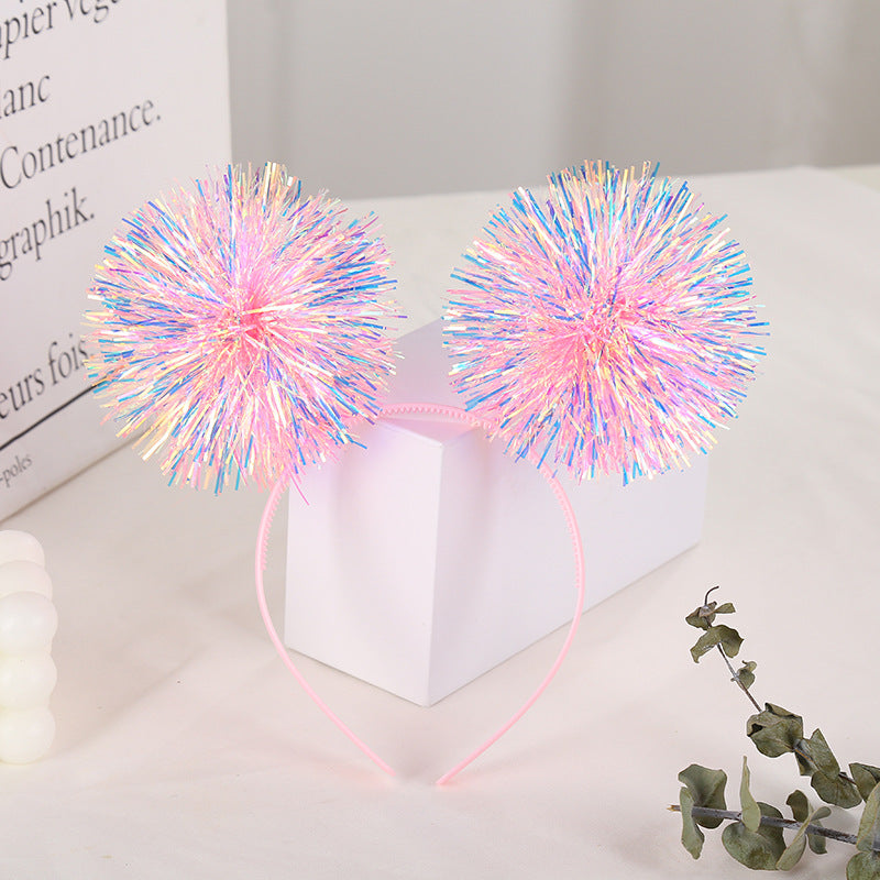 Venda al por mayor del partido de la bola de pelo del laser de la seda brillante colorida