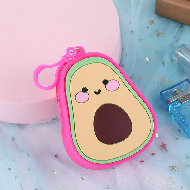 Wholesale Avocado Silicone Coin Purse Keychain
