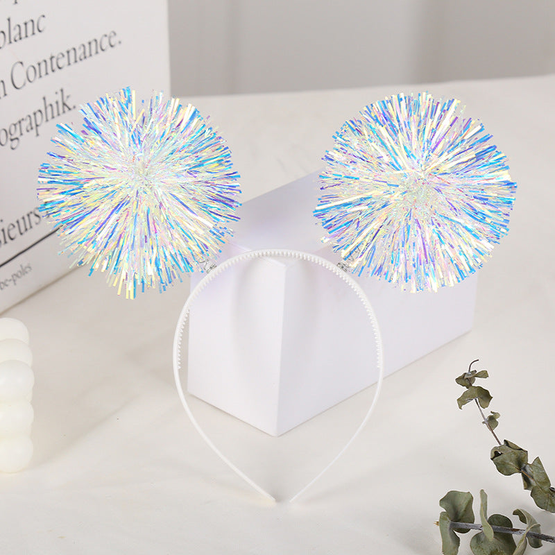 Venda al por mayor del partido de la bola de pelo del laser de la seda brillante colorida