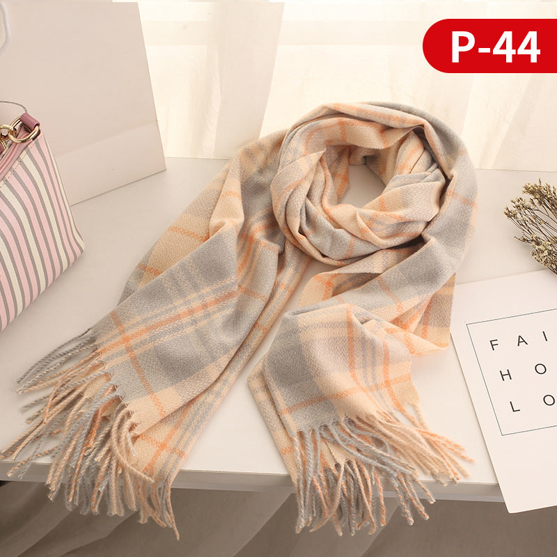 Wholesale New Thickened Polyester Imitation Wool Winter Plaid Scarf